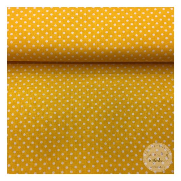 Lemon sárga alapon 2mm-es pöttyös pamutvászon (ME1224)