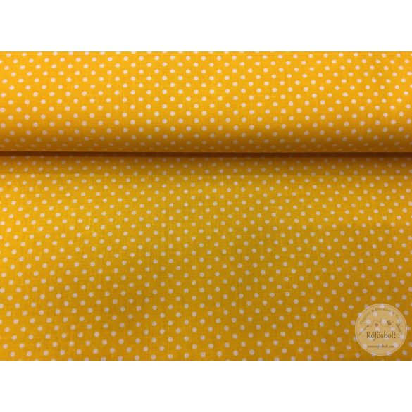 Lemon sárga alapon 2mm-es pöttyös pamutvászon (ME1224)