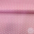 Rózsaszín alapon csillagos pamutvászon (ME1280)