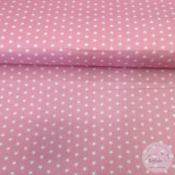 Rózsaszín alapon csillagos pamutvászon (ME1280)