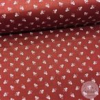 Paprika piros alapon elszórt, apró, fehér virágok