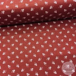 Paprika piros alapon elszórt, apró, fehér virágok