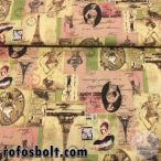 Francia díva - mintás pamutvászon (ME1948)