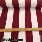 Fehér-Bordó CSÍKOS UV-álló és vízlepergető napernyővászon anyag (ME2344)