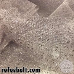 Szürke alapon ezüst csillámos tüll (ME2737)