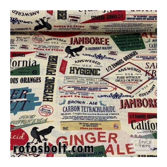 0,35 m EGYBEN KÉRHETŐ jamboree/Ginger ale pamutvászon (ME3040)