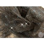 Csillámos tüll: fekete alapon kék csillámok (ME3107)