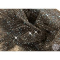 Csillámos tüll: fekete alapon kék csillámok (ME3107)