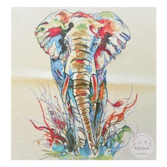 Színes elefánt 47×47 cm-es textil panel (ME3544)