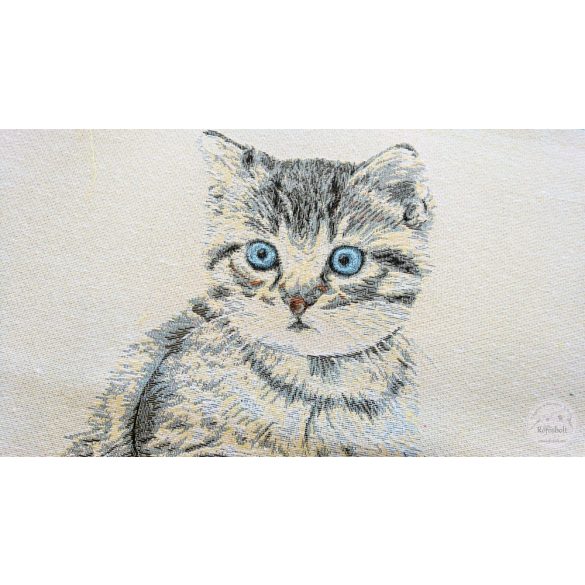 Kék szemű cica 47×47 cm-es textil panel (ME3549)