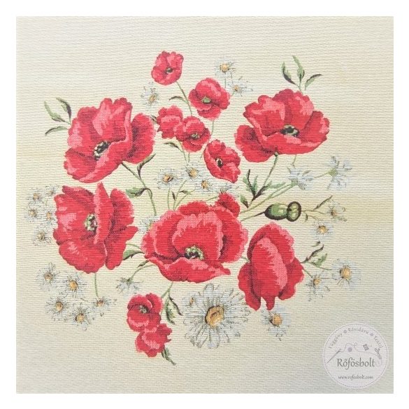 Piros pipacs, 47×47 cm párna panel (ME3642)