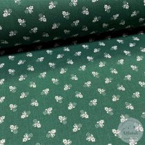 Zöld alapon, elszórt, apró, fehér virágok (ME4305)