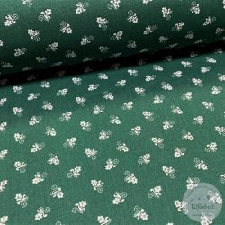 Zöld alapon, elszórt, apró, fehér virágok (ME4305)