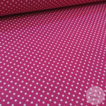   Magenta alapon fehér kispöttyös (2mm) pamutvászon  (ME4383)