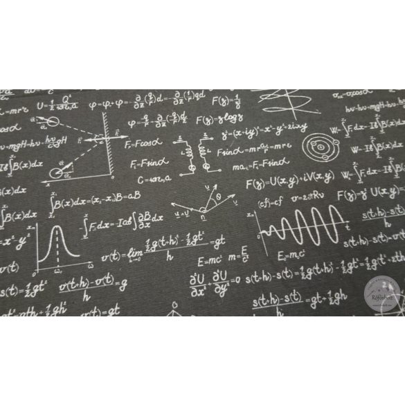 Fekete alapon fizika tételes dekortextil (ME4398)