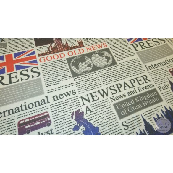 UK Press újságpapíros dekortextil (ME4446)