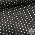 Fekete alapon csillagos pamutvászon (ME4466)