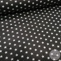 Fekete alapon csillagos pamutvászon (ME4466)