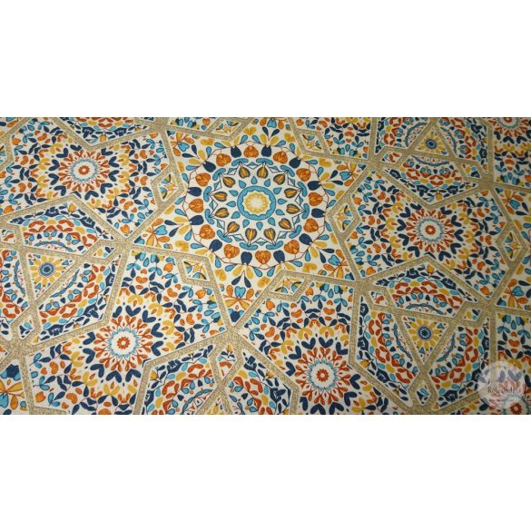 Marokkói csempe narancs, drapp árnyalatokban dekortextil (ME4477)