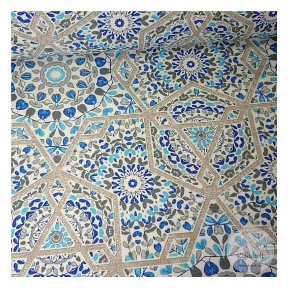 Marokkói csempe szürke, kék árnyalatokban dekortextil (ME4478)