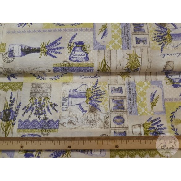 Levendula-Home feliratos dekortextil (ME4571)