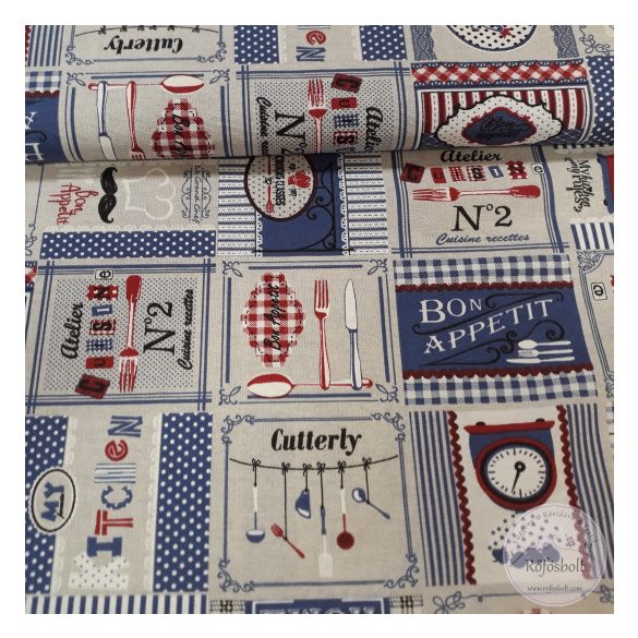 0,89 m EGYBEN KÉRHETŐ Bon Appetit konyhai dekortextil (ME4649)