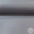 Farmerkék alapon 2 mm-es pöttyös pamutvászon (ME4669)