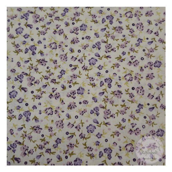 Mini lila virágos pamutvászon (ME4688)