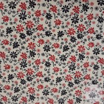 Kék-piros virágocskák pamutvászon (ME4690)