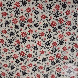 Kék-piros virágocskák pamutvászon (ME4690)
