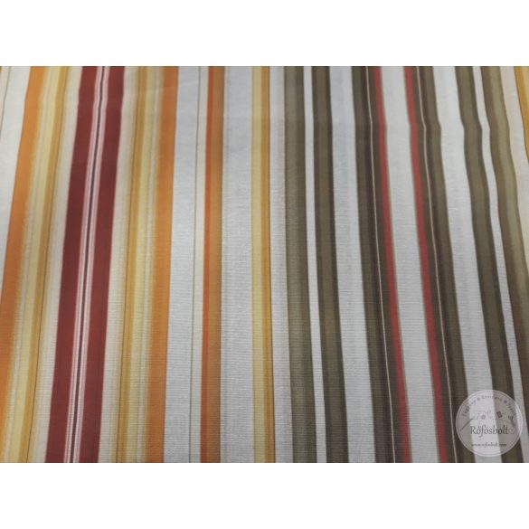 Bordó-narancs-khaki-sárga csíkos dekortextil (ME4712)