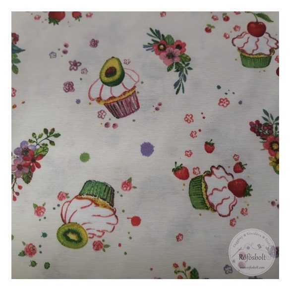 Gyümölcsös cupcake, dekortextil (ME4713)
