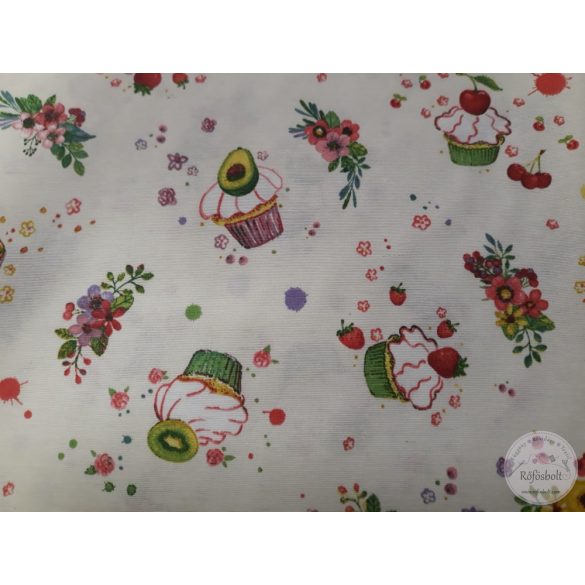 Gyümölcsös Cupcake dekortextil (ME4713)