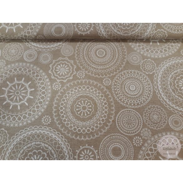 Bézs alapon mandalás dekortextil (ME4747)