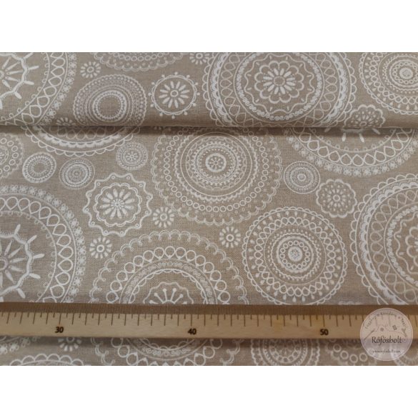 Bézs alapon mandalás dekortextil (ME4747)
