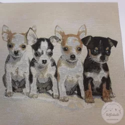 Négy kölyök chiwawa, 47x47 cm párna panel (ME4749)
