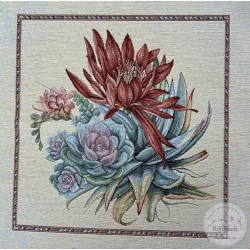 Kövirózsa, aloe vera, 47x47 cm párna panel (ME4785)