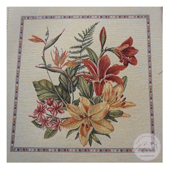 Liliom és papagáj virág, 47×47 cm párna panel (ME4786)