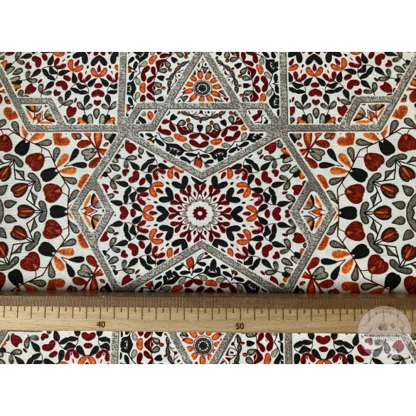 Piros-barna mandala, dekortextil (ME4828)