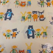 Sárga a. állat barátok, pamutvászon (ME4886)