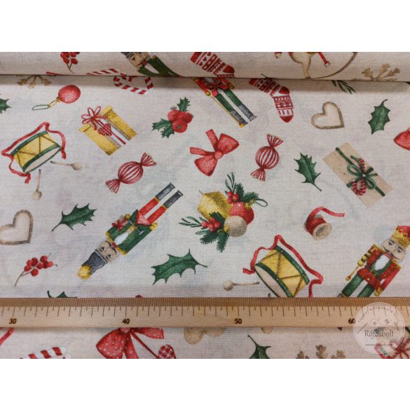 Bézs a. diótörők, karácsonyi csomagok dekortextil (ME4912)