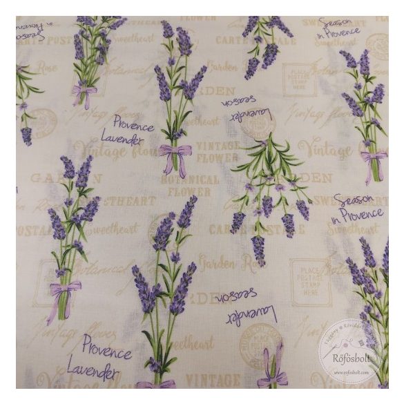 Provance Lavender-Vintage Flower-Levendulás pamutvászon (ME4922)