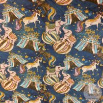 Állatok a porondon, 160 cm sz. pamutvászon (ME4933)