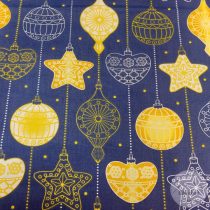   Karácsonyi díszek sötétkék a. 160 cm. sz. pamutvászon (ME4940)