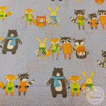 Kék a. állat barátok pamutvászon (ME4946)