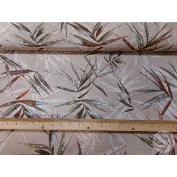Costa Rica szürkés bambuszleveles dekortextil (ME4978)