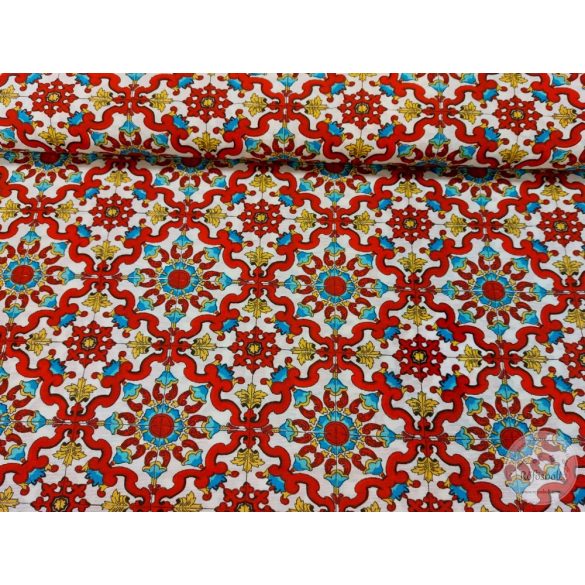 Braga pirosas csempe mintás dekortextil (ME4980)