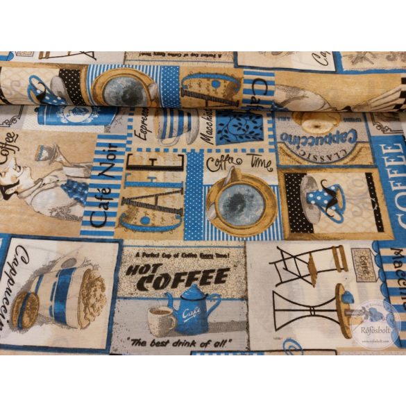 Caffe Gurmet kékes dekortextil (ME4984)