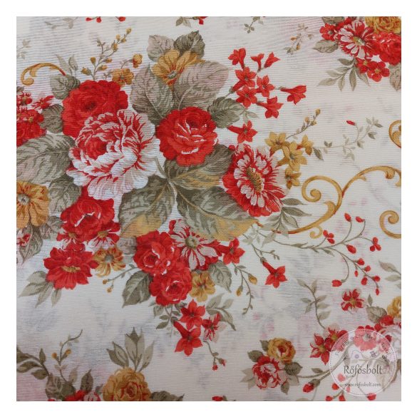 Antik rózsa, pirosas dekortextil (ME4991)