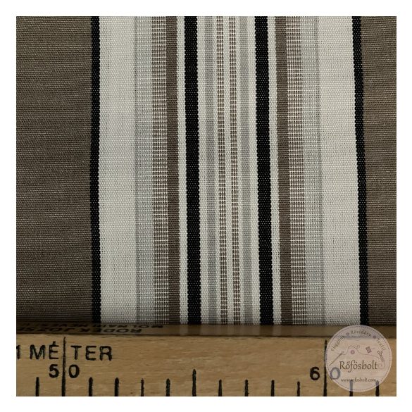 0,6 m EGYBEN KÉRHETŐ barna-drapp csíkos dekortextil (ME5022)